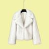 New European and American style lapel collar imitation fur short imitation fox fur coat fashionable and simple women's clothing