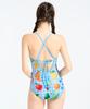 Hugeu Secret Garden Sweet Blue Low Cut U-Ribbon Tie Back Wra2739