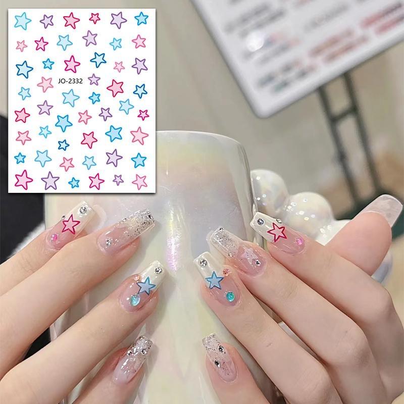 3pcs 3D Nail Art Stickers Colours Stickers for Nail Art Decoration