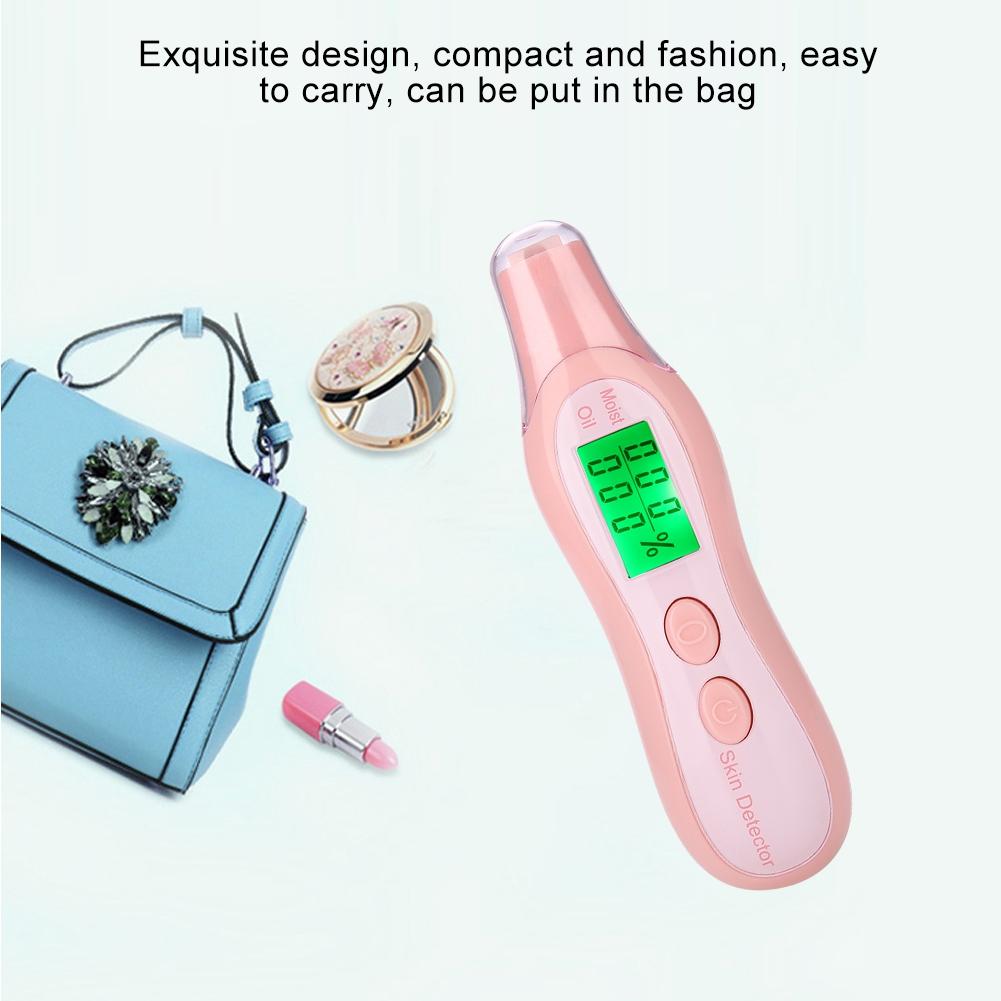 Digital LCD Display   Skin Sensor Tester Facial Moisture Water Oil Analyzer White