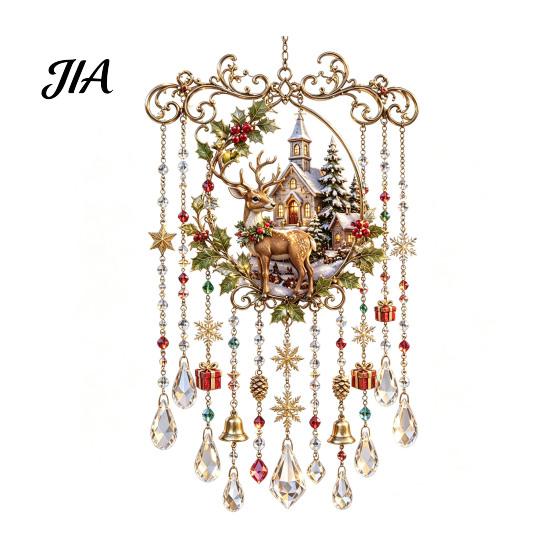 Atmosphärische Dekoration für Büroräume Weihnachts-Windspiel, Acryl-Sonnenfänger für Außenbereich Garten Terrasse Elegante Dekorationen Festival-Dekor, Hängend
