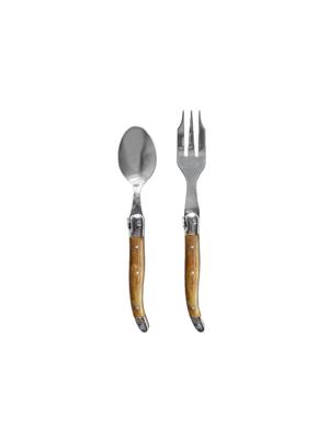 Janneron Laguiole Marble Brown Teaspoon & Teafork Set