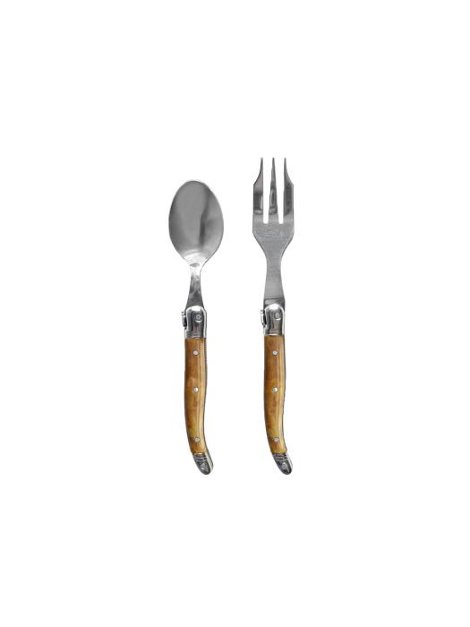 LAGUIOLE Janneron Laguiole Marble Brown Teaspoon & Teafork Set single type