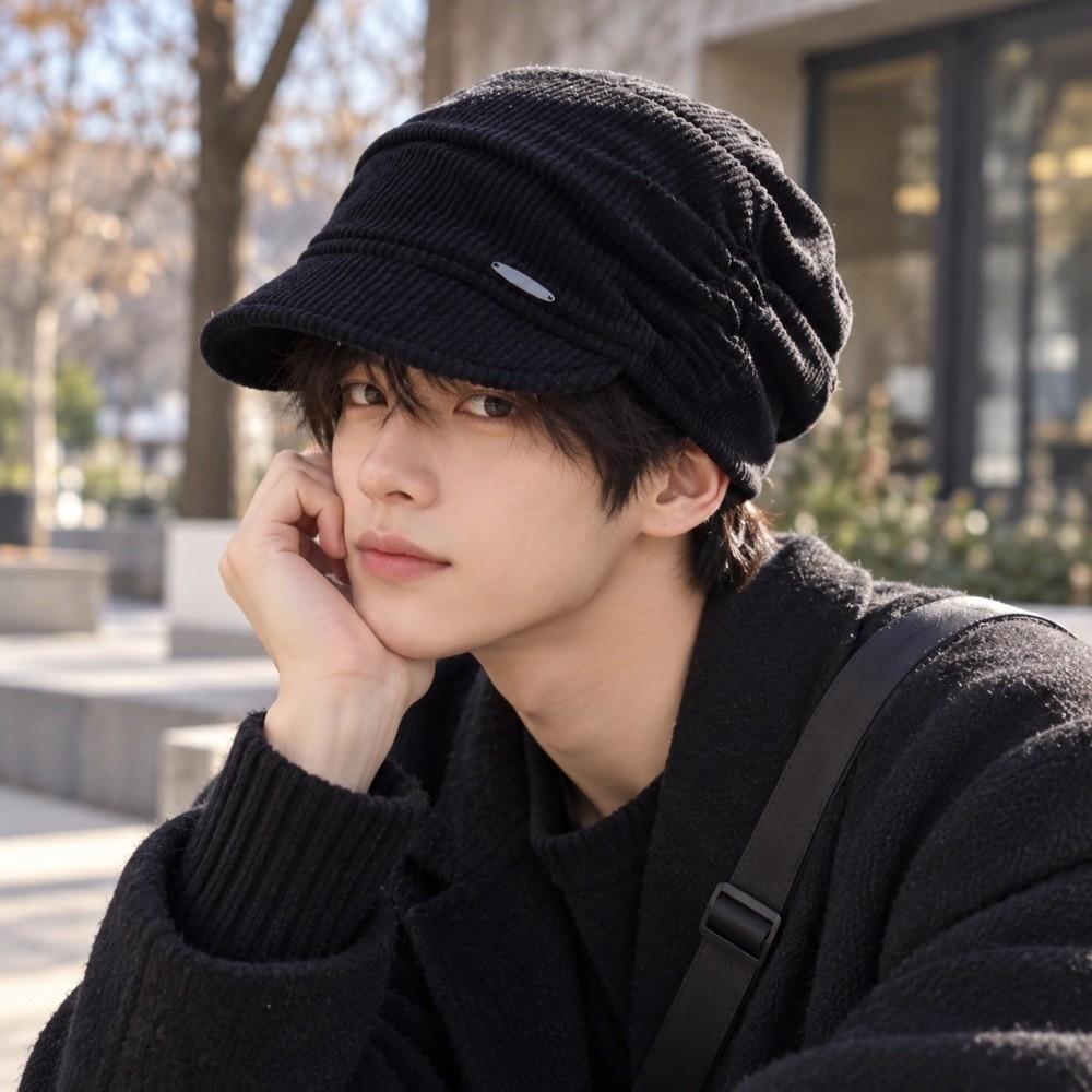 Skin Friendly Corduroy Slouchy Hat Soft Warm Hat Versatile Visor Cap  Vaction