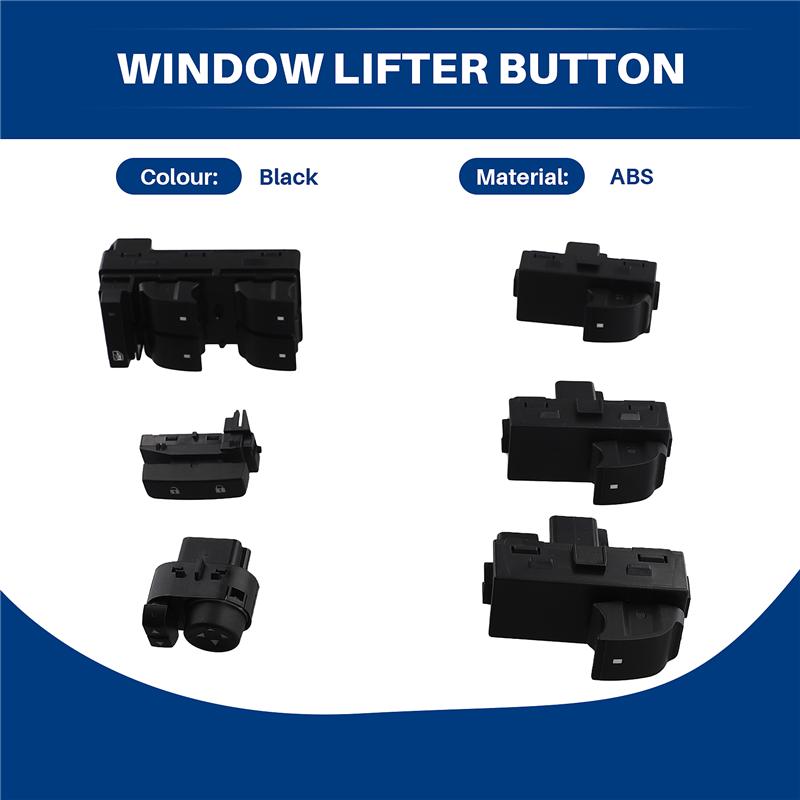Ac29-6Pcs/Set Front Left Right Power Window Lifter Button Door Lock Mirror Control Switch For Chevy Silverado GMC Sierra чёрный