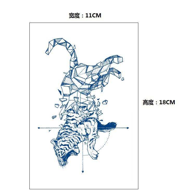 Stopniowa Zmiana Geometryczny Ziołowy Sok Lis Wieloryb Syrena Symulacja Naklejka Tatuaż, Kalkomania do Transferu Wodnego