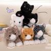 CatCushionFluffyBody PillowTabbyCalico CatBlack CatWhite CatStuffed AnimalToyAnimalGiftPrize50cmRealistic TextureStuffed ToyFluffySoftGiftGraduation