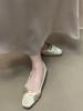 2025 New Super Soft Easy To Wear Square Head Kink Satin Single Shoes Women's Hepburn Style Ballet Thick Heel Ladyshoes
