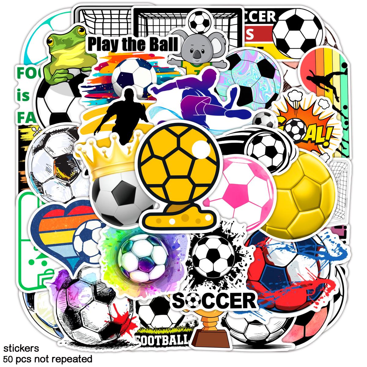 

50 World Cup Soccer Stickers: No-Residue Decals for Water Cups & Suitcases 4-8 cm