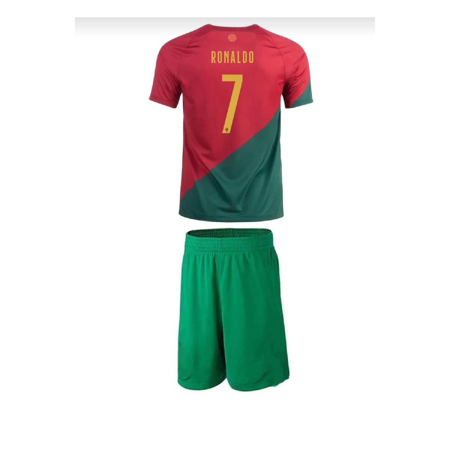 

Portugal Home Red Ronaldo 2022/23 Kids Jersey Set With Shorts