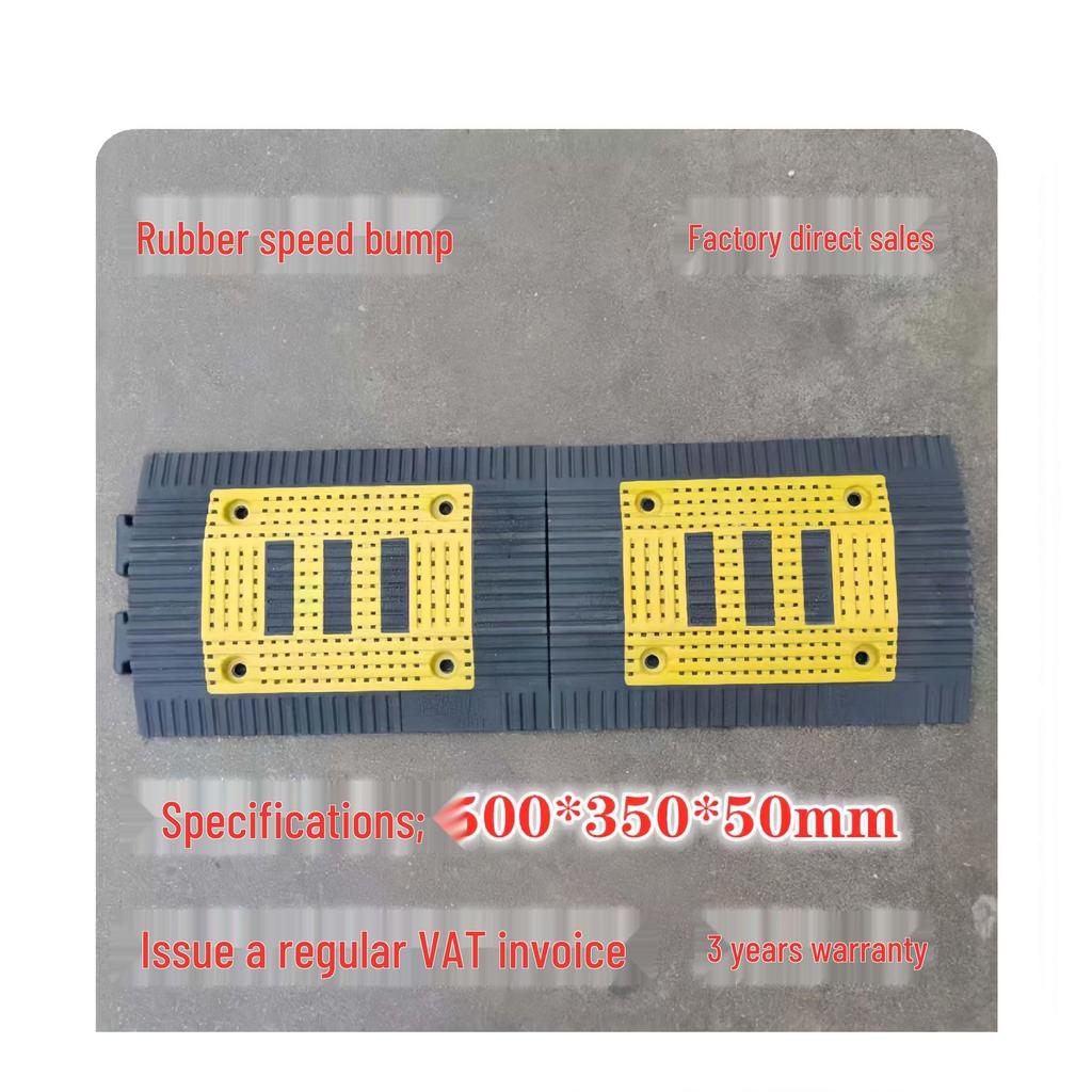 Rubber Speed Bump Curb Ramp Mat for Road, Parking, and Doorway Use