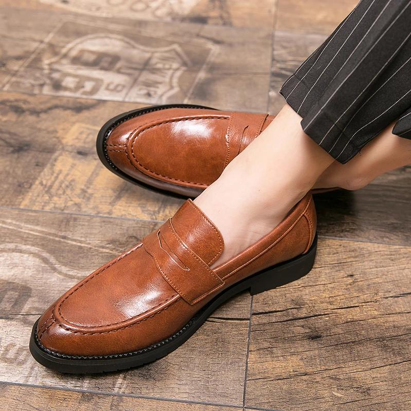 Fashion Spring Men Driving Moccasins Comfortable Slip On Oxford Shoes Men Casual Shoes Leather Loafers Office Designer Shoes Men 38-46