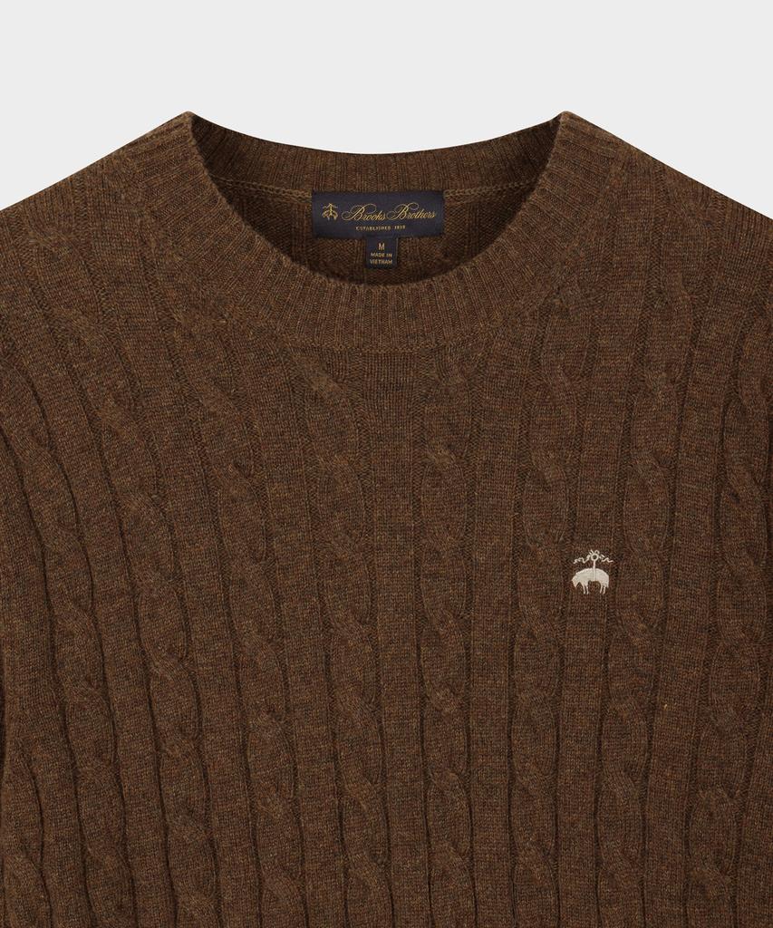 BROOKS BROTHERS [Heritage] Wool Cashmere Cable Sweater (Brown) (Bbwrmhg411)