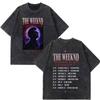 The Weeknd After Hours Til Dawn Tour 2026 Print Vintage Washed Tshirts Men Women Fashion T Shirt Casual Short Sleeve Tshirts