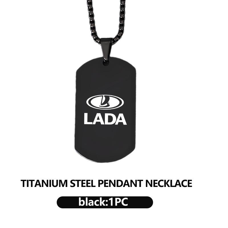 Stainless Steel Car Custom Engraved Necklace Square Pendant Gift For Lada Vesta Granta Largus Vaz Samara Vesta Niva 4X4 2110 F3