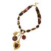 Stylish Lightweight Leopard Print Resin Flower Necklace Versatile For Casual Office Evening Outfits Women Accessories