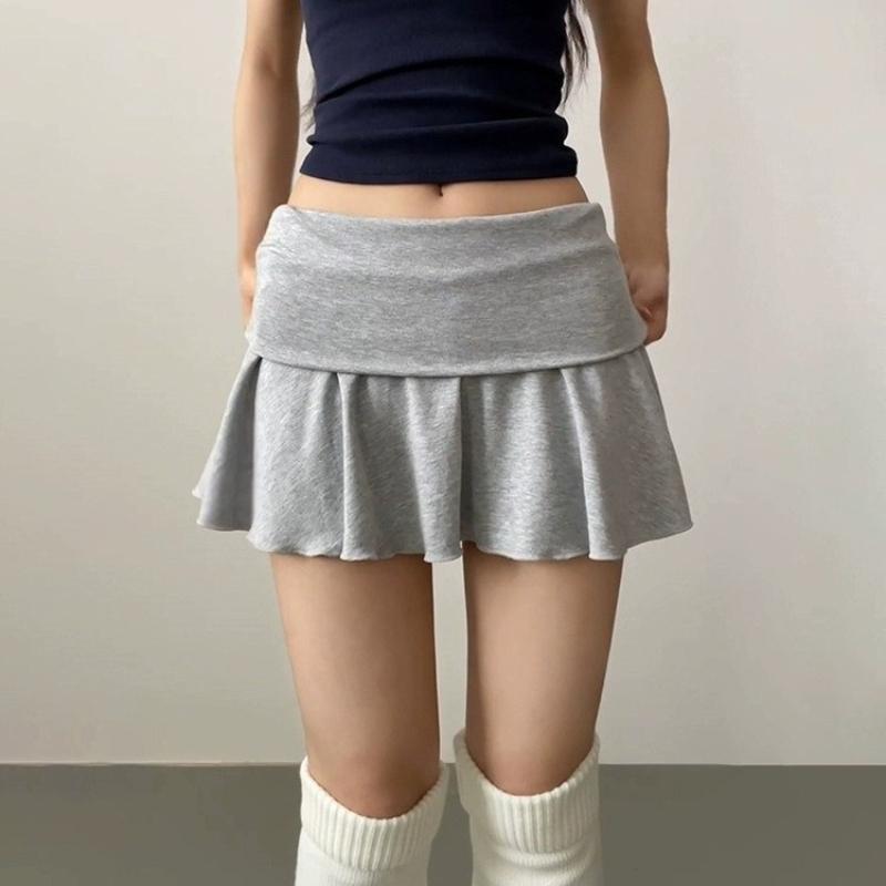 Waist-Flipping Ruched Skirts Prevent Exposure Golf Sports Women Short Dress High Elasticity Athletic Short High Waist Skirt