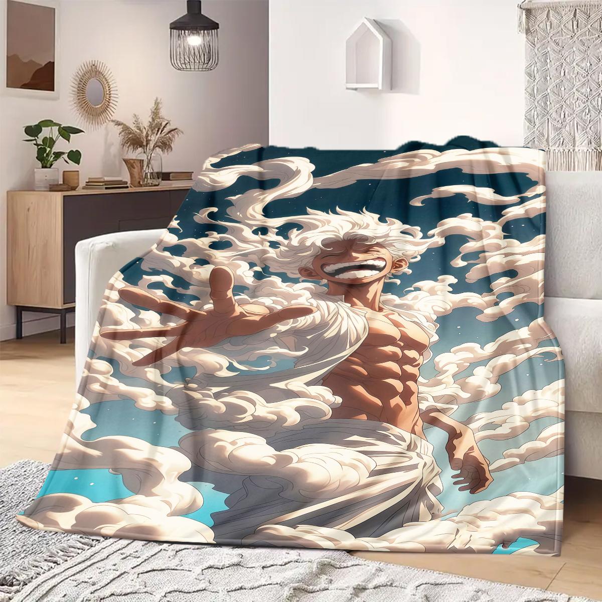 

Luffy D Cartoon Print Blanket Warm Comfortable Flannel Blanket Suitable for Bedrooms,Sofas, Beds,Chairs,Travel -QIAO54 75x90cm