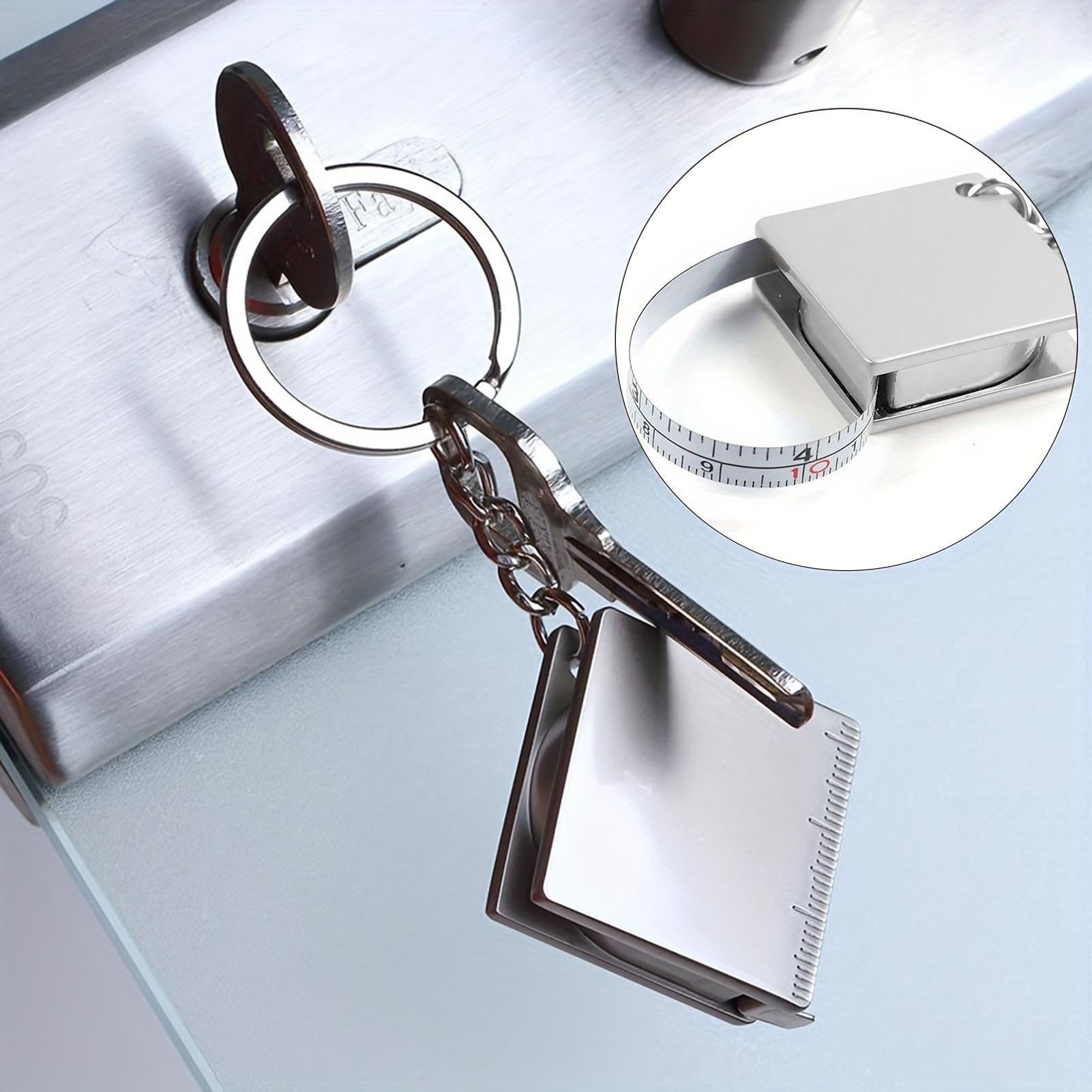 

Metal Tape Measure Keychain Portable Square Ruler Measurement Tool For Daily Use