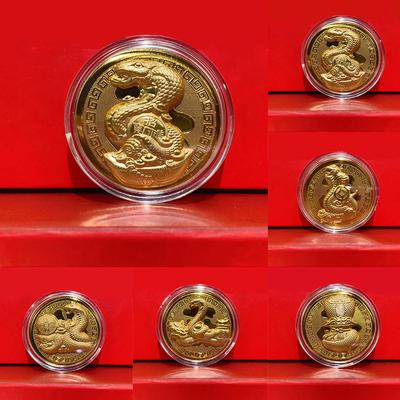 2025 New Year Of The Snake Commemorative Coins Chinese Zodiac Medals 3D Relief Coins