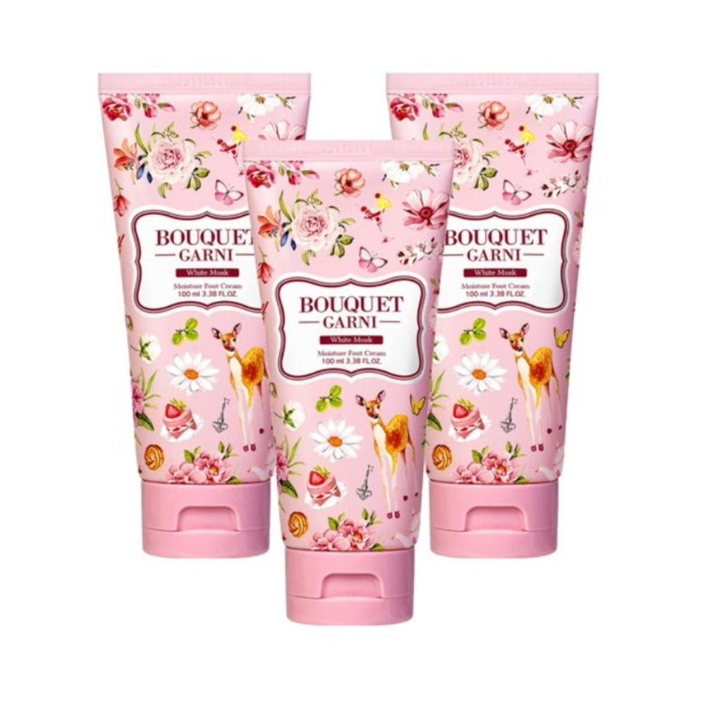 Bouquet Garni White Musk Moisture Foot Cream 100ml*1Pc/2Pcs/3Pcs/4Pcs