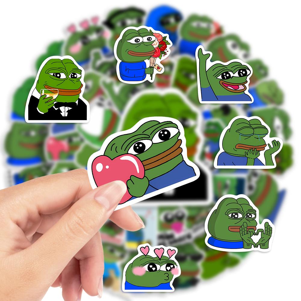 Funny Pepe Frog Stickers Cool Diy Gift Kids Toys Waterproof Decal For Phone Laptop Scrapbook Skateboard Cups Notebook Decorative