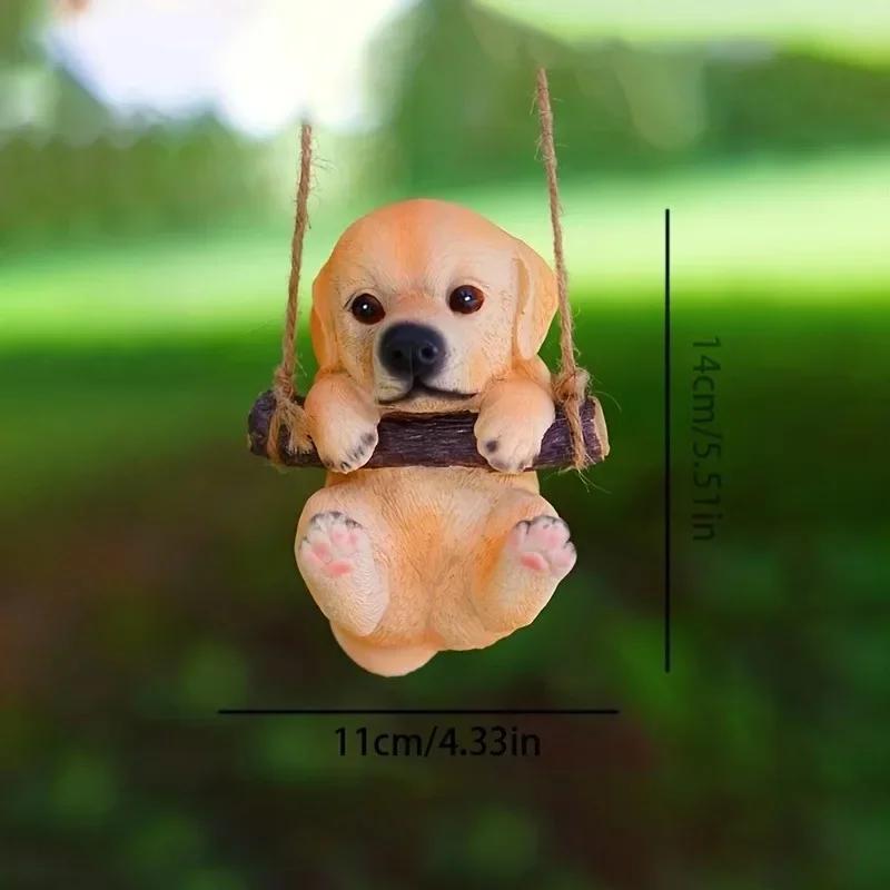 1pc, Resin Puppy Figurines, Cute Dog Wall Hanging Decor For Garden & Patio, Artistic Pot Climbing Pet Accents