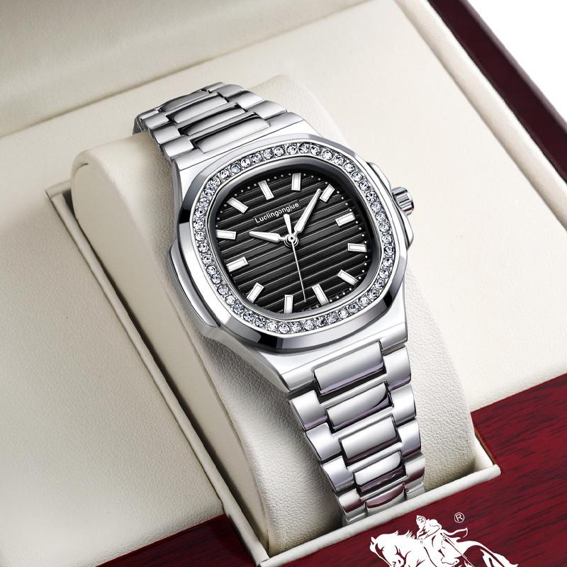 Duke of Lorraine Qixi Nautilus His & Hers Couple Watches - Full Diamond Automatic for Boyfriend/Girlfriend