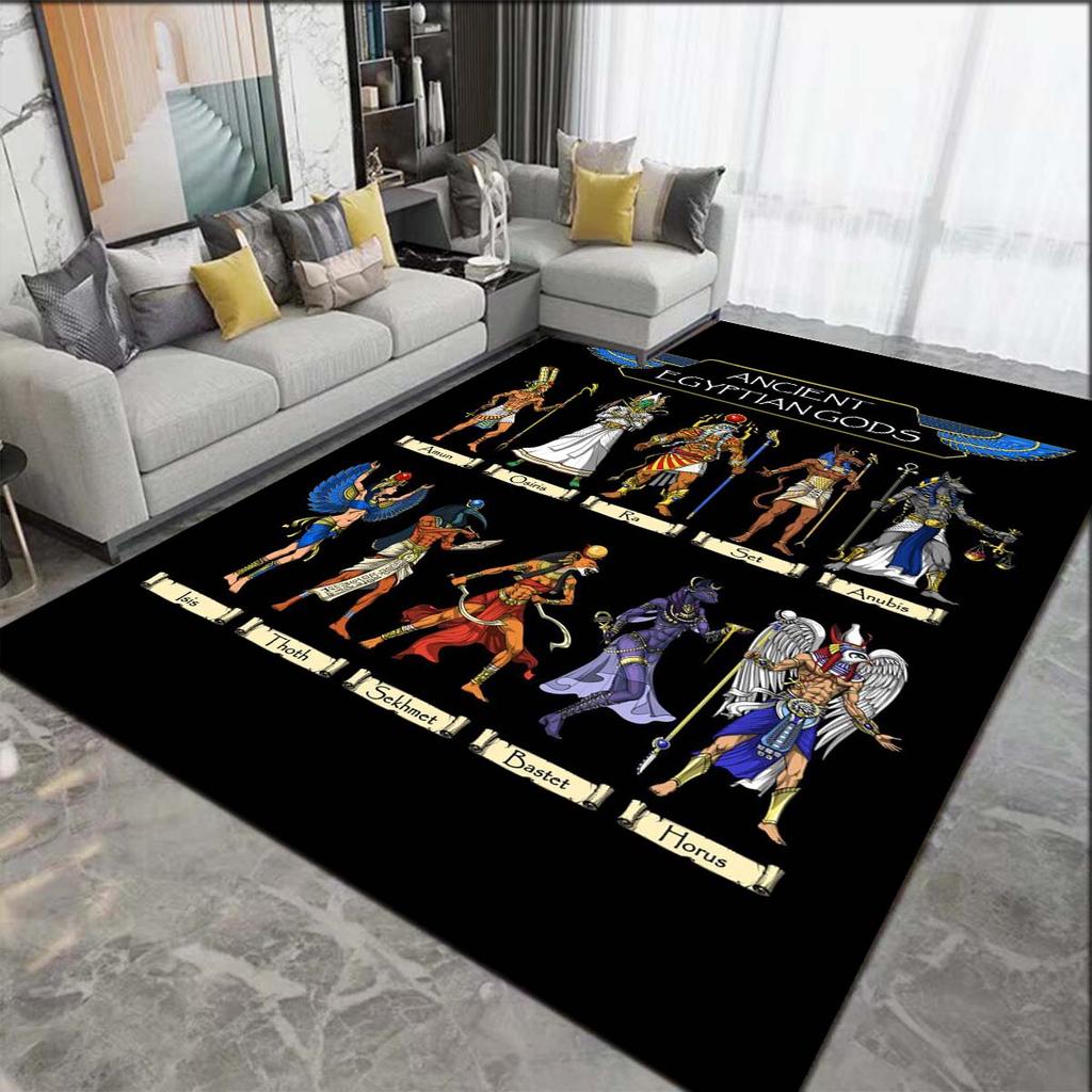 Ancient Egypt Egyptian God Egyptian Cat Anubis Carpets Living Room Bedroom Rug Washable Floor Mats Household Area Mat Devor