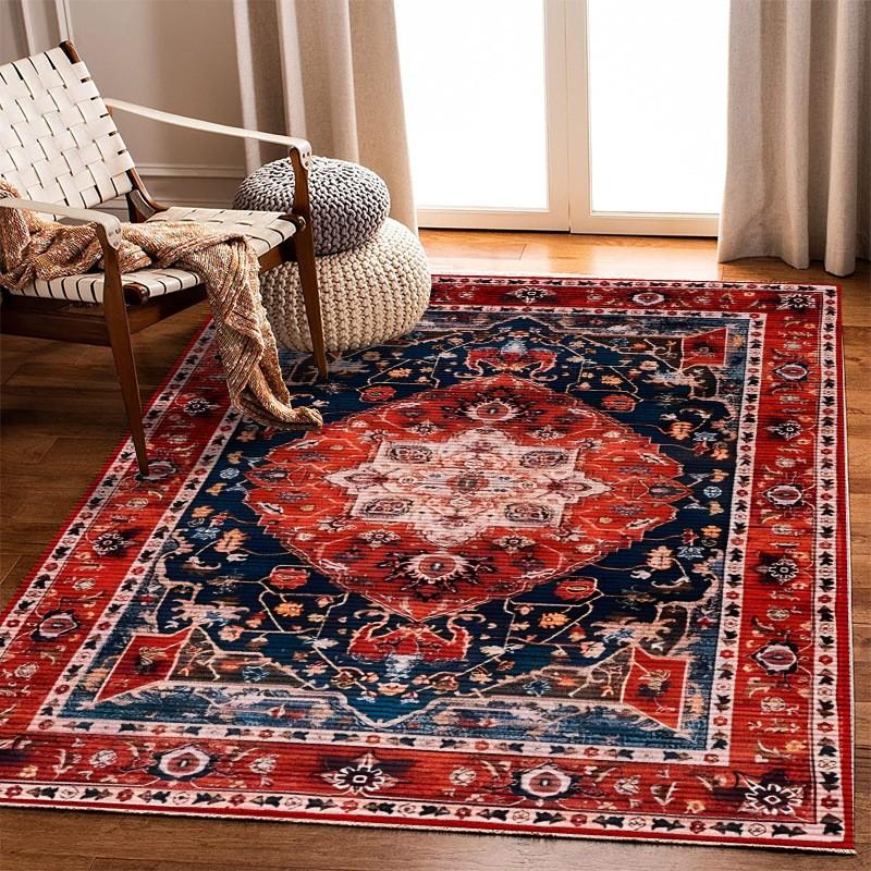 Persian-Style Crystal Velvet Carpet For Bedroom, Living Room And Sofa, Anti-Slip And Easy To Maintain, Home Decoration