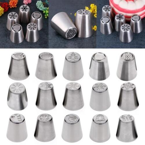 Tree 1pc Christmas Icing Russian Piping Tip Leaf Nozzle Cupcake Set Durable