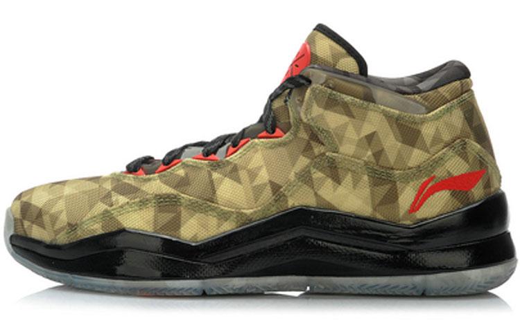 Li Ning WOW 3 Амортизирующие Скользкие Устойчивые к истиранию Средние Баскетбольные кроссовки Мужские Коричневый Желтый Черный ABAJ013-7 43
