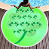 Lucky Clover Round Beach Towels,Soft Lightweight Sand Free Happy St. Patrick's Day Beach Blanket,Spring Botanical Leaves Towel