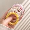 4PCS/Set Solid Color Telephone Wire Elastic Hair Bands Women Girls Cord Rubber Band Stretch Hair Accessories Headband Gum Holder