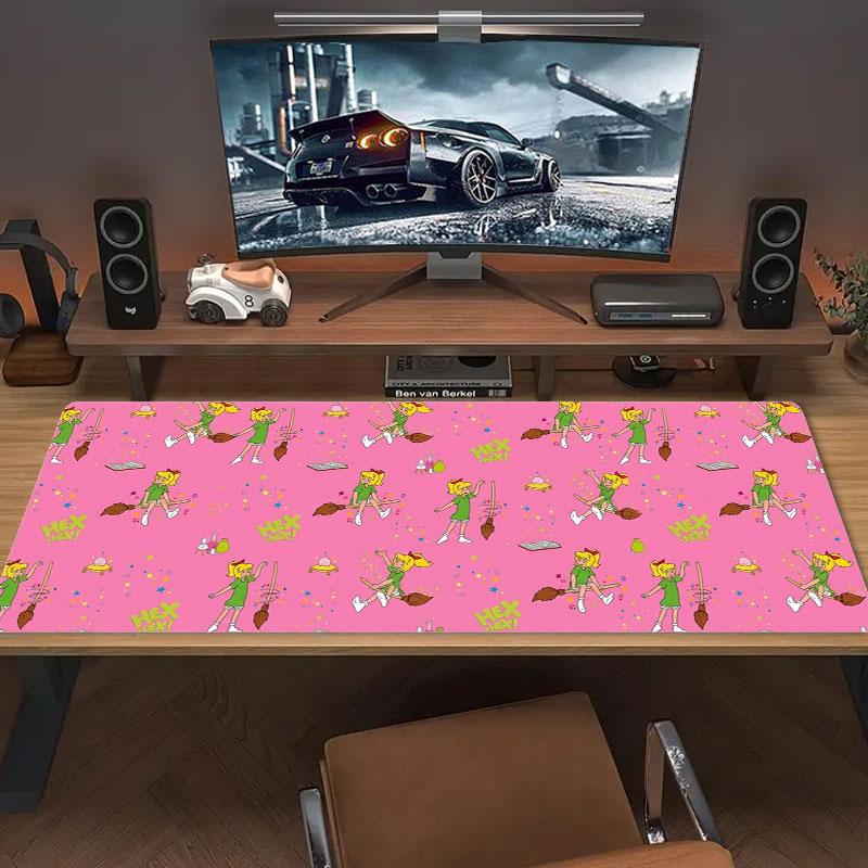 Bibi Blocksberg Adventure Large Size Mouse Pad Large Gaming Table Cushion Nonslip Laptop Tablet Big Mousepad Xxl Mat Mini Pc Playmat With Lock Edge