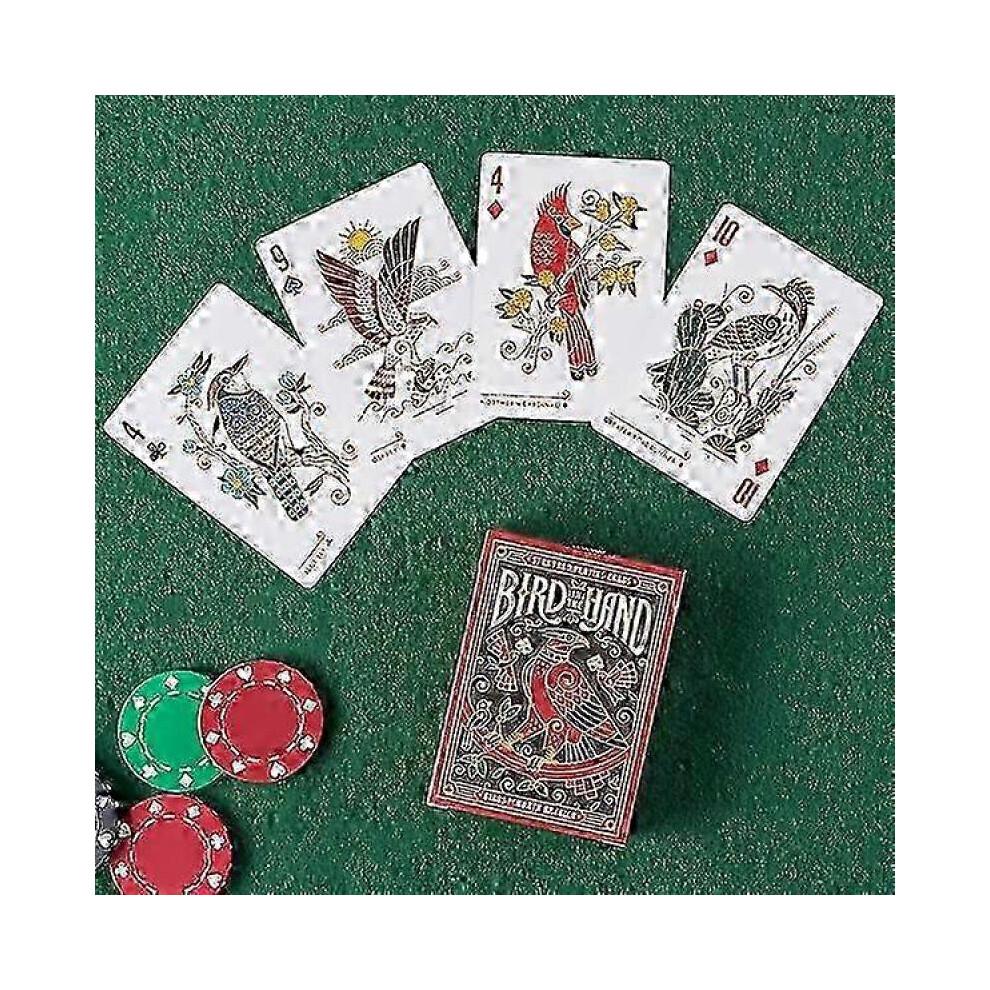 Vogel in der Hand Thema Spielkarten | 54 Stück Atemberaubende Individuelle Kunstwerke | Einzigartiger Vogel auf Jeder Karte im Deck