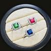 Jewelry Simulation 8X8 Square Ruby Emerald Ring Red Corundum Ring