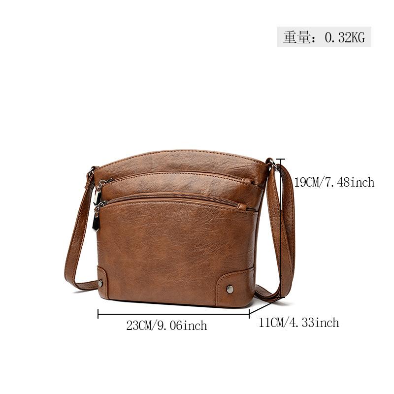 Customer Order Women's Bag 2025 New Retro Fashion Multi-layer Bucket Bag Soft Leather Lady Middle-aged Mother Lady Messenger Bag