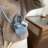 New Cat Face Denim Cartoon Handbag niche crossbody bag Mini Women's handbag Anime Cute Shoulder Tote Bag Versatile Shoulder Bag