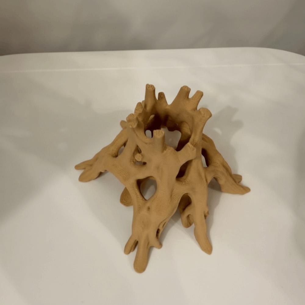 Tree Trunk Fish Shrimp Hiding Cave 3D Printed Tree Root Caves  Terrarium Decor S коричневый