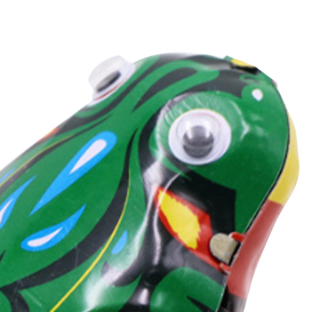 Aufziehfrosch Spielzeug Retro Tragbar Grüne Farbe Blech Hüpfender Frosch Aufziehspielzeug