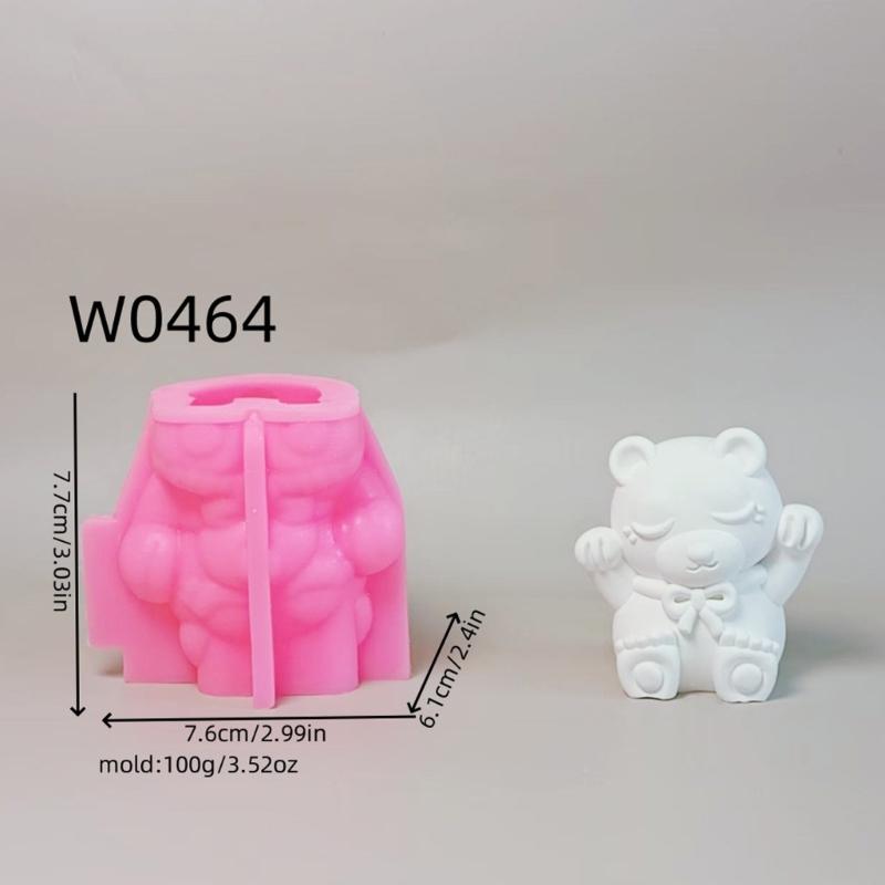 Sitting Bear with Bows Mould Silicone Molds Soap Molds Castings Molds Ornament Molds Fondant Cake Chocolate Molds