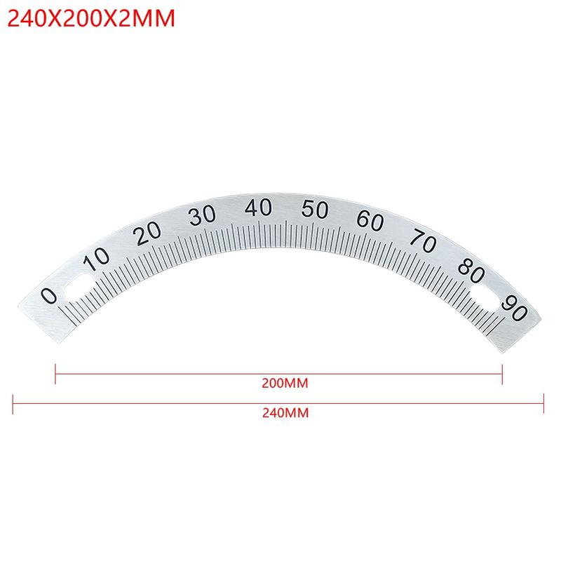 Semicircular Stainless Steel Dial Positioning Hole Protractor Ruler Angle 180 Dial 60MM 80MM 120M 240MM Measurement Tools