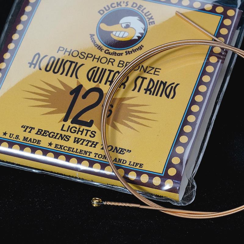 Dr. Duck's Phosphor Bronze Acoustic Guitar Strings, Folk Gauge .012-.011, Set of 6