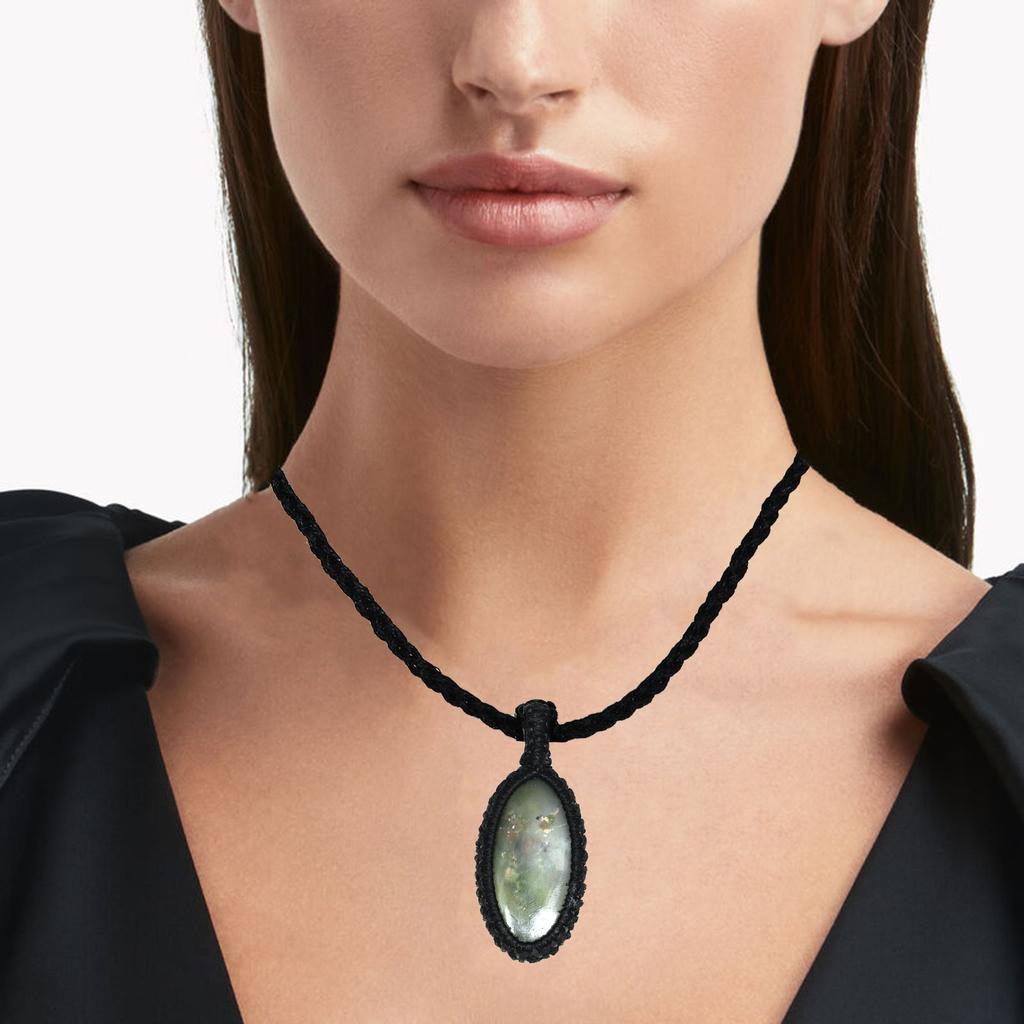 Chrysoprase Gemstone Holloween Gifted Jewelry Macrame Gift For Her Necklace