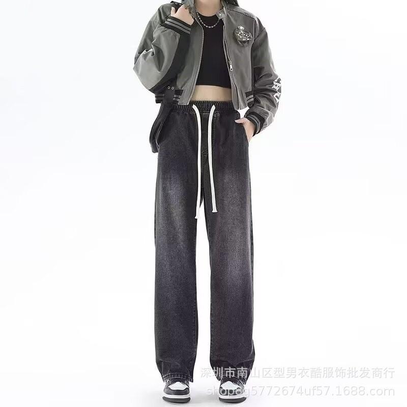 Jeans New Men's Retro Trendy Brand Old Straight Pants Summer High Street Wide Leg Casual Jeans