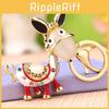 Charming Rhinestone Donkey Keychain Delightful Metal Keyring Accessory For Friends Family And Lovers