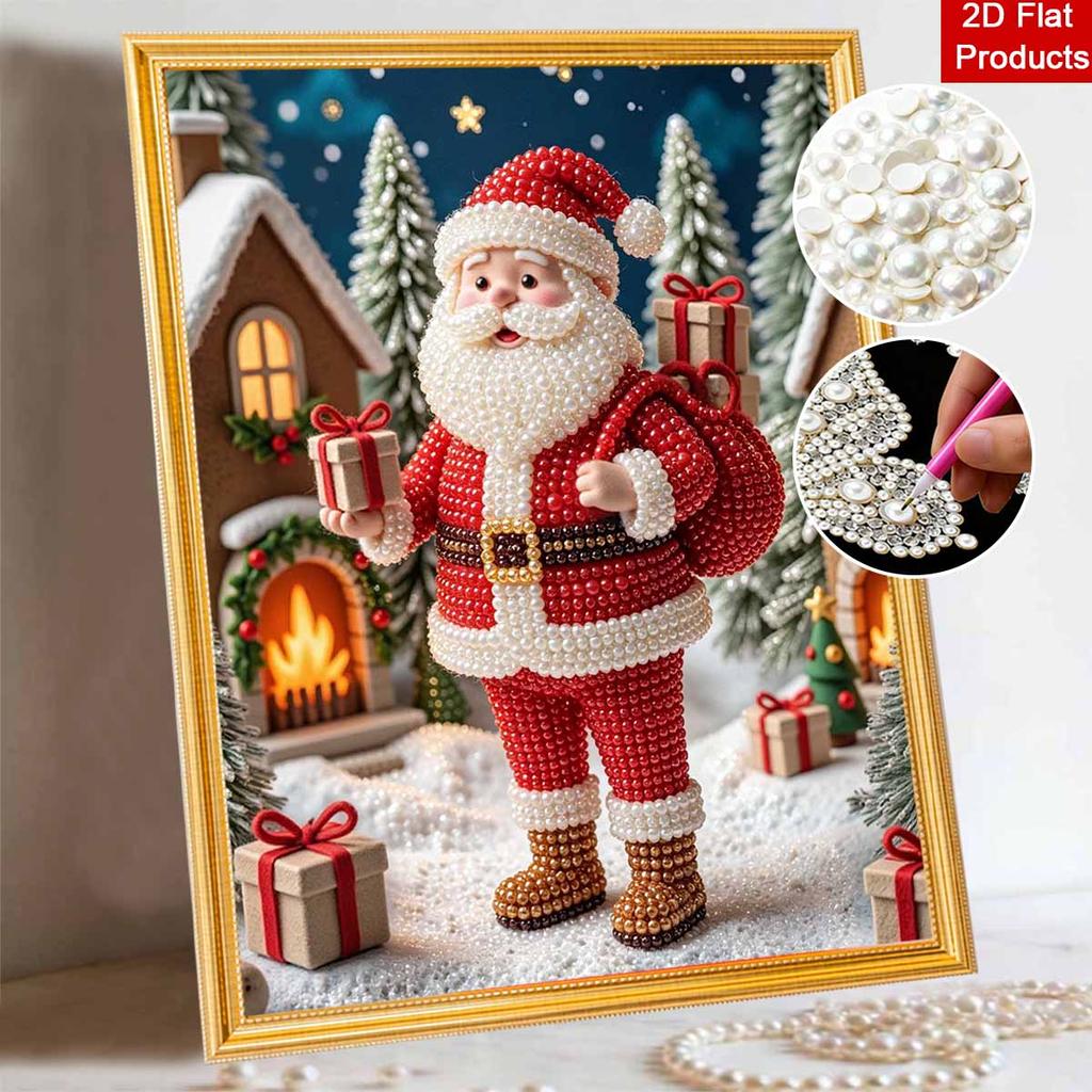 Weihnachten Weihnachtsmann Perlenmalerei Kunst Malset Handgemacht DIY Heimdekoration Malerei