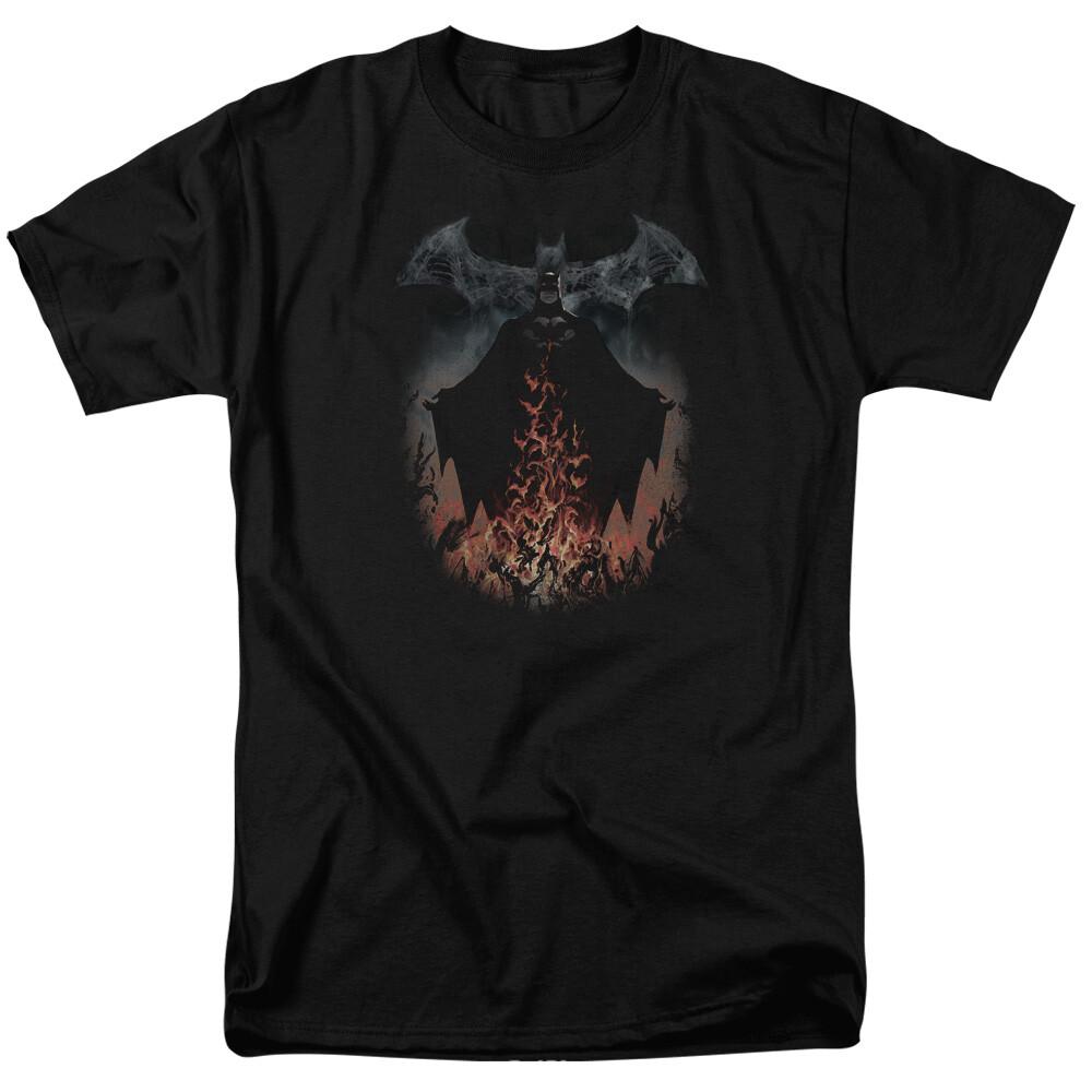Batman Smoke and Fire T Shirt Licensed Comic Book Tee Black XL