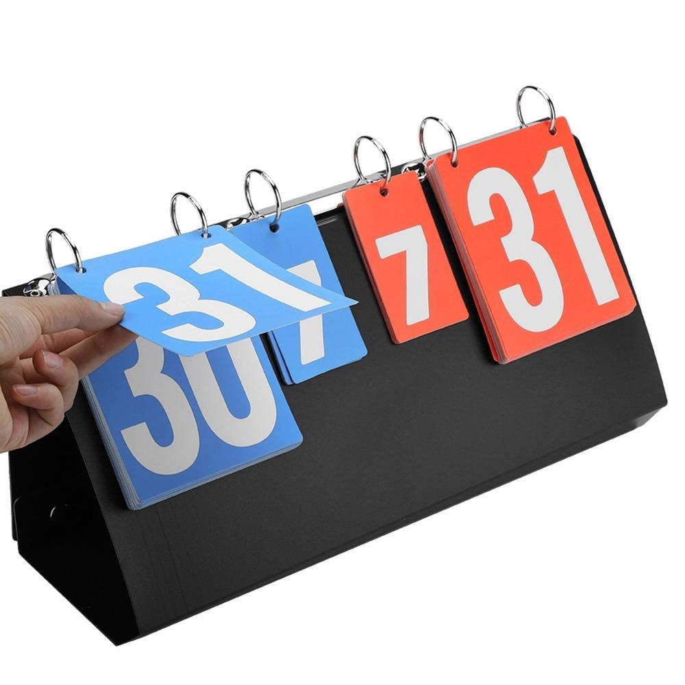 Foldable Stand Flip Scoreboard Ring-Bound Cards Tabletop Scoreboard  Basketball Games чёрный/синий